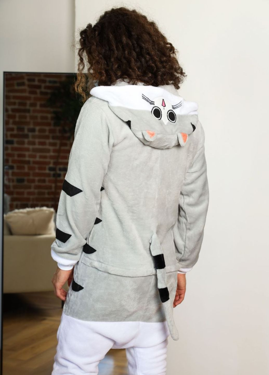 Кигуруми котик Чи мужское с капюшоном и хвостиком на пуговицах (1031/1) My Kigu (356129707)