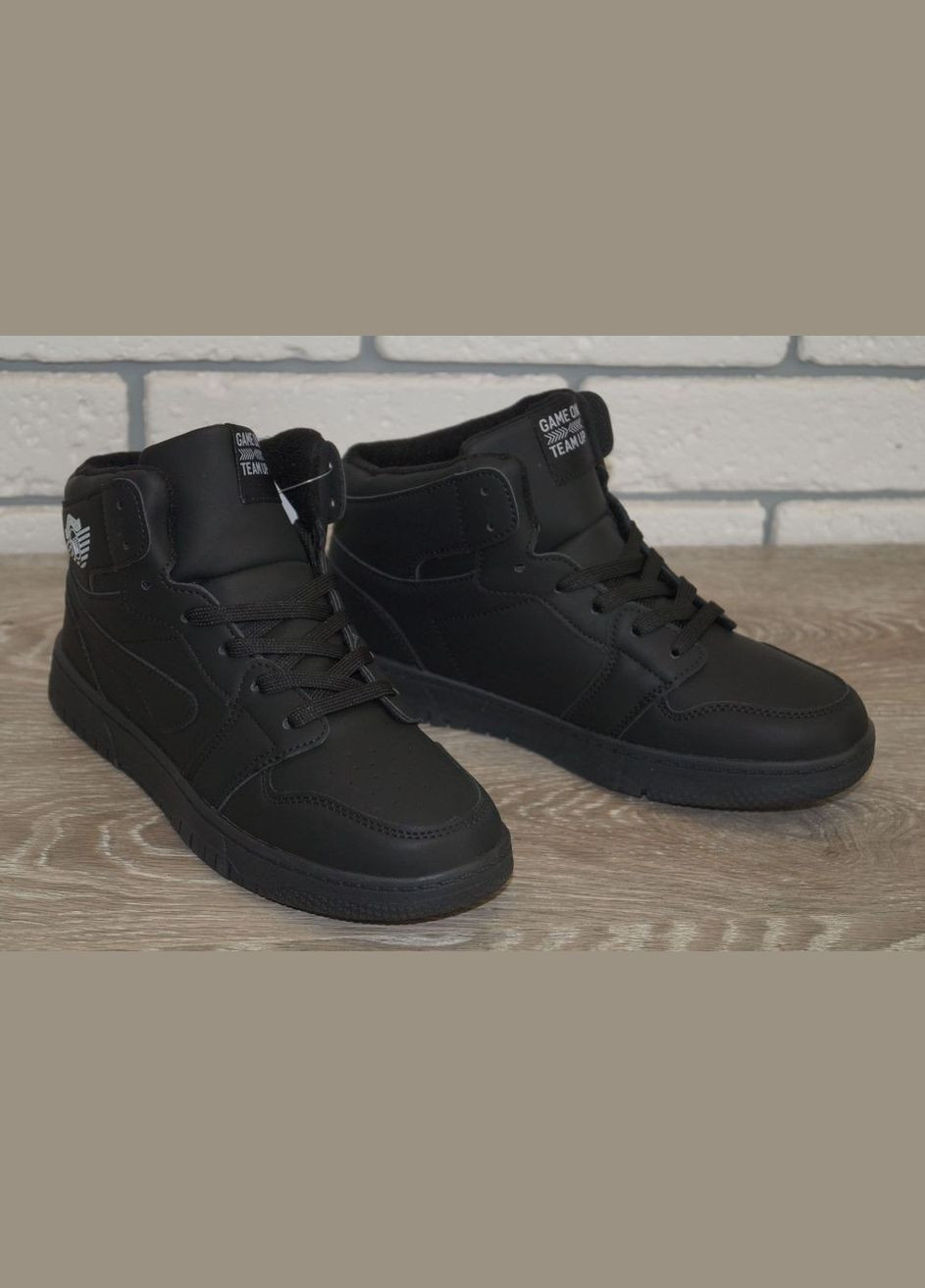 Хайтопи демісезонні підліткові / Черевики демісезонні підліткові чорні FDEK fashion (346753775)