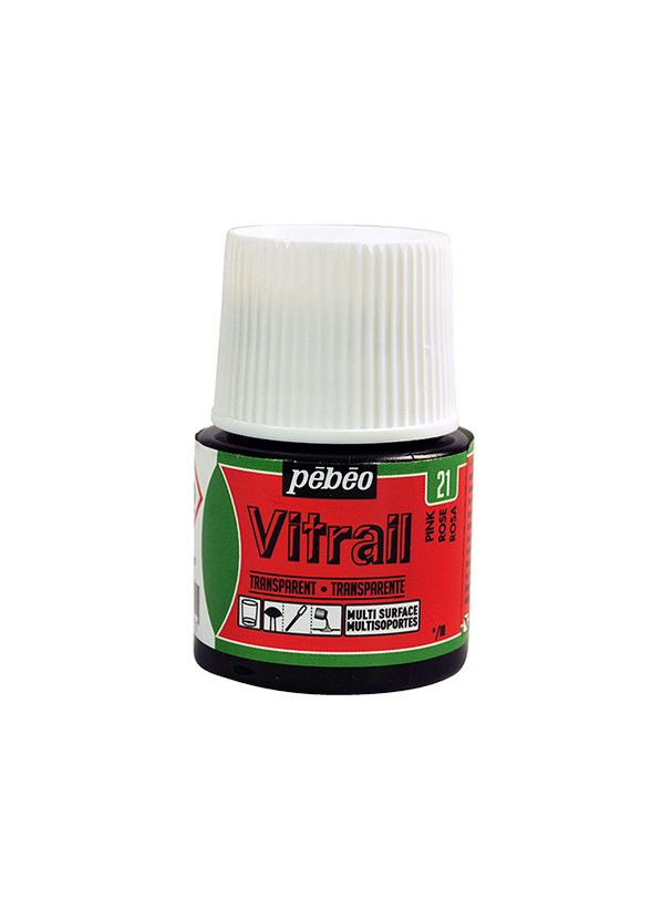 Фарба на основі розчинника Vitrail по склу Рожевий 45 мл (P-050-021) Pebeo (342752312)