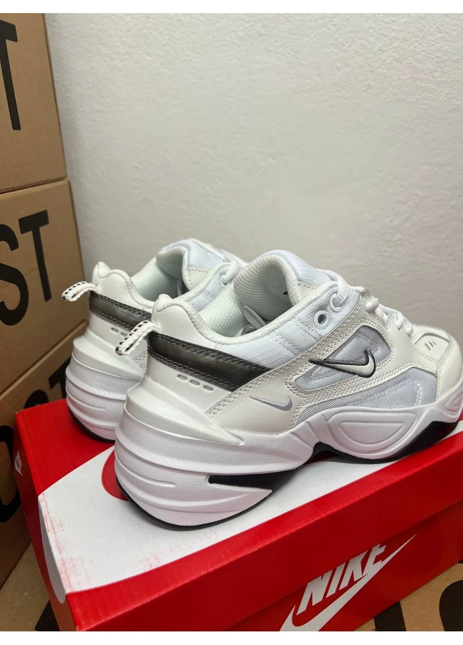 Белые летние кроссовки nike m2k white silver найк м2к No Brand