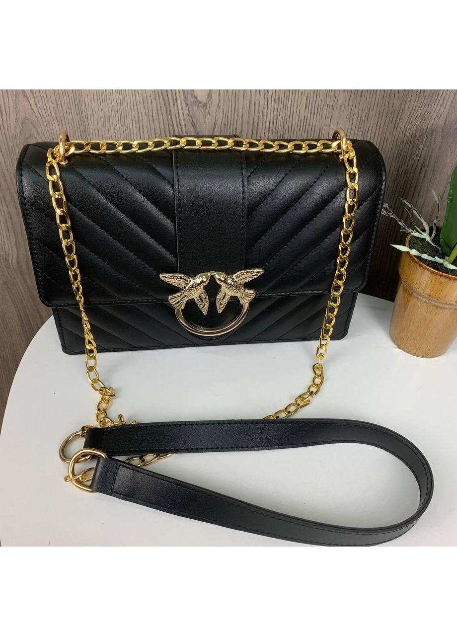 Женская мини сумочка клатч Pinko стеганная с птичками для вечернего выхода маленькая сумка на плечо ProDobro (363221290)