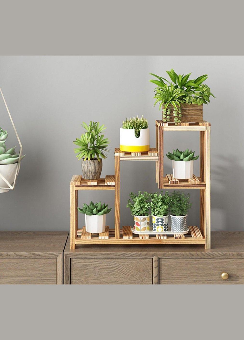 Підставка для квітів з дерева Мозель ваніль (ЦВП-002902) No Brand (328226566)