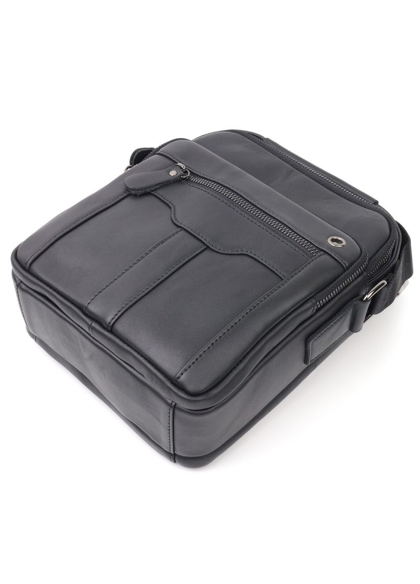 Кожаная сумка кросс боди мужская мессенджер через плечо черная 20826 Vintage (329195732)