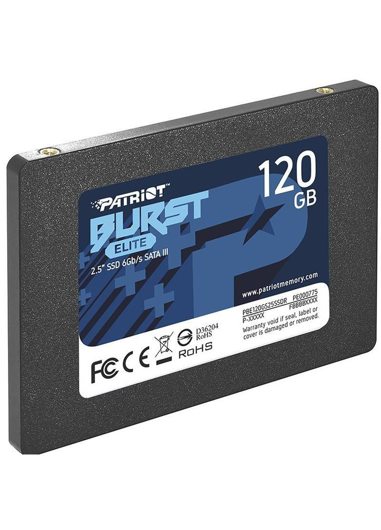 Накопитель SSD 120GB Burst Elite 2.5" SATAIII TLC (PBE120GS25SSDR) Patriot (332970447)