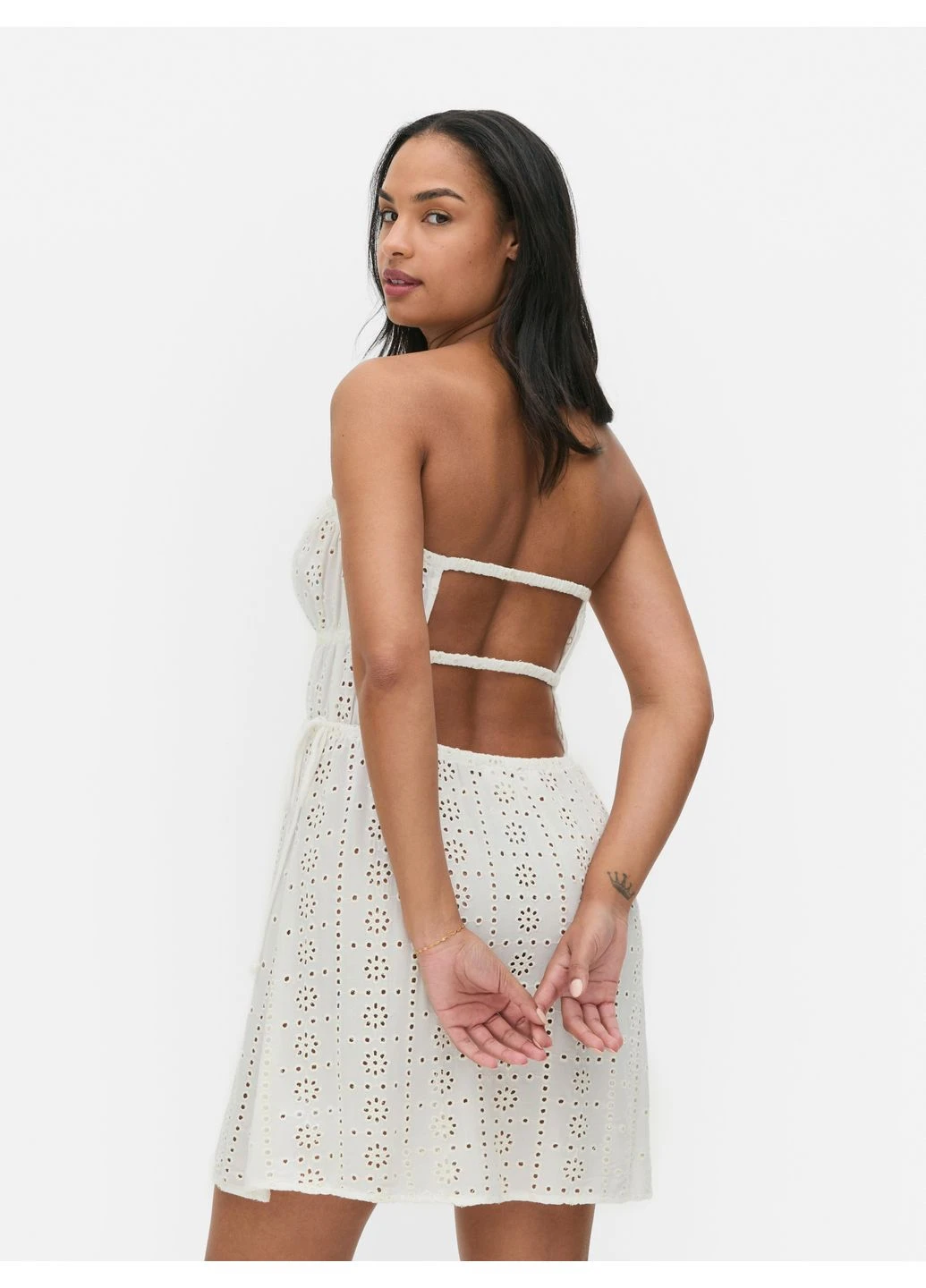 Молочное платье лето,молочный, Primark