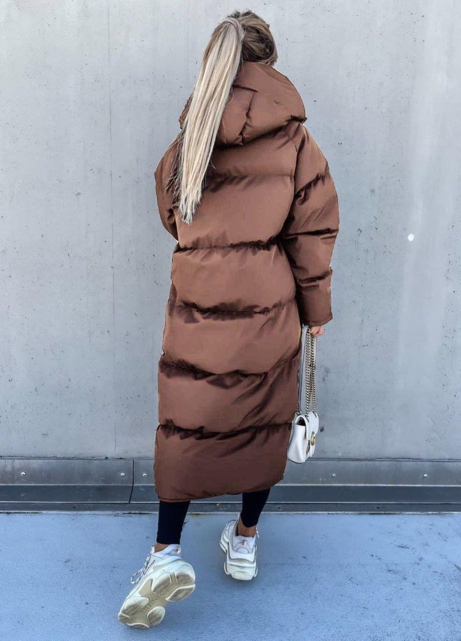 Коричневая зимняя куртка пуховик женская зимняя к-011 мокко SoulKiss k-011