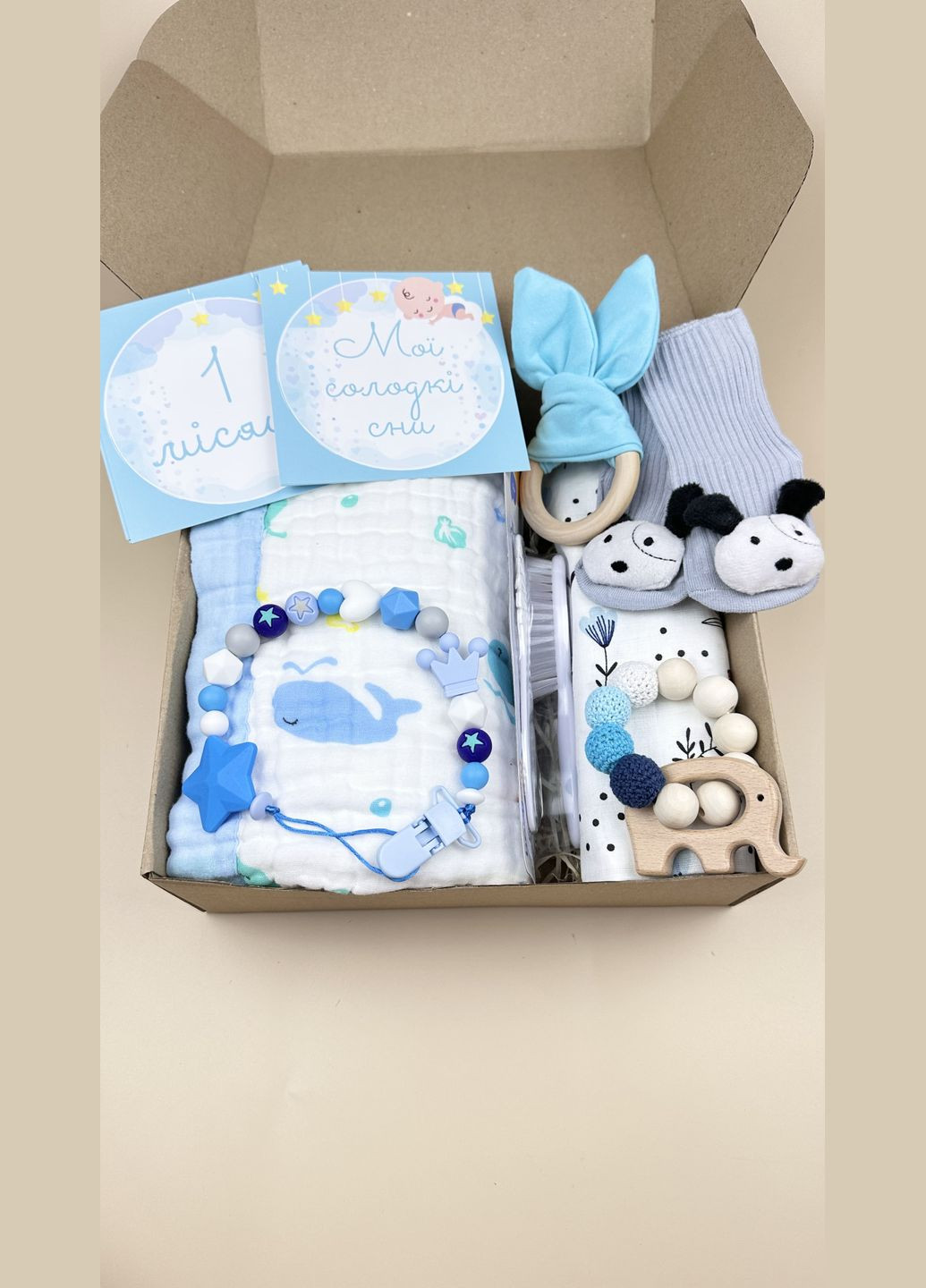 Подарочный набор "Привет Мир" с пледом №1 новорожденному на выписку Mommy Bag (280941740)