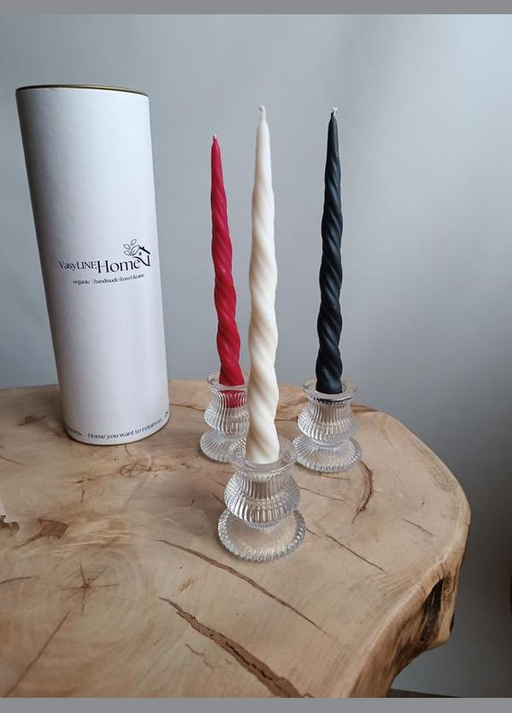 Свічник скляний двосторонній | для столових та формових свічок | міцний, універсальний No Brand (330766780)