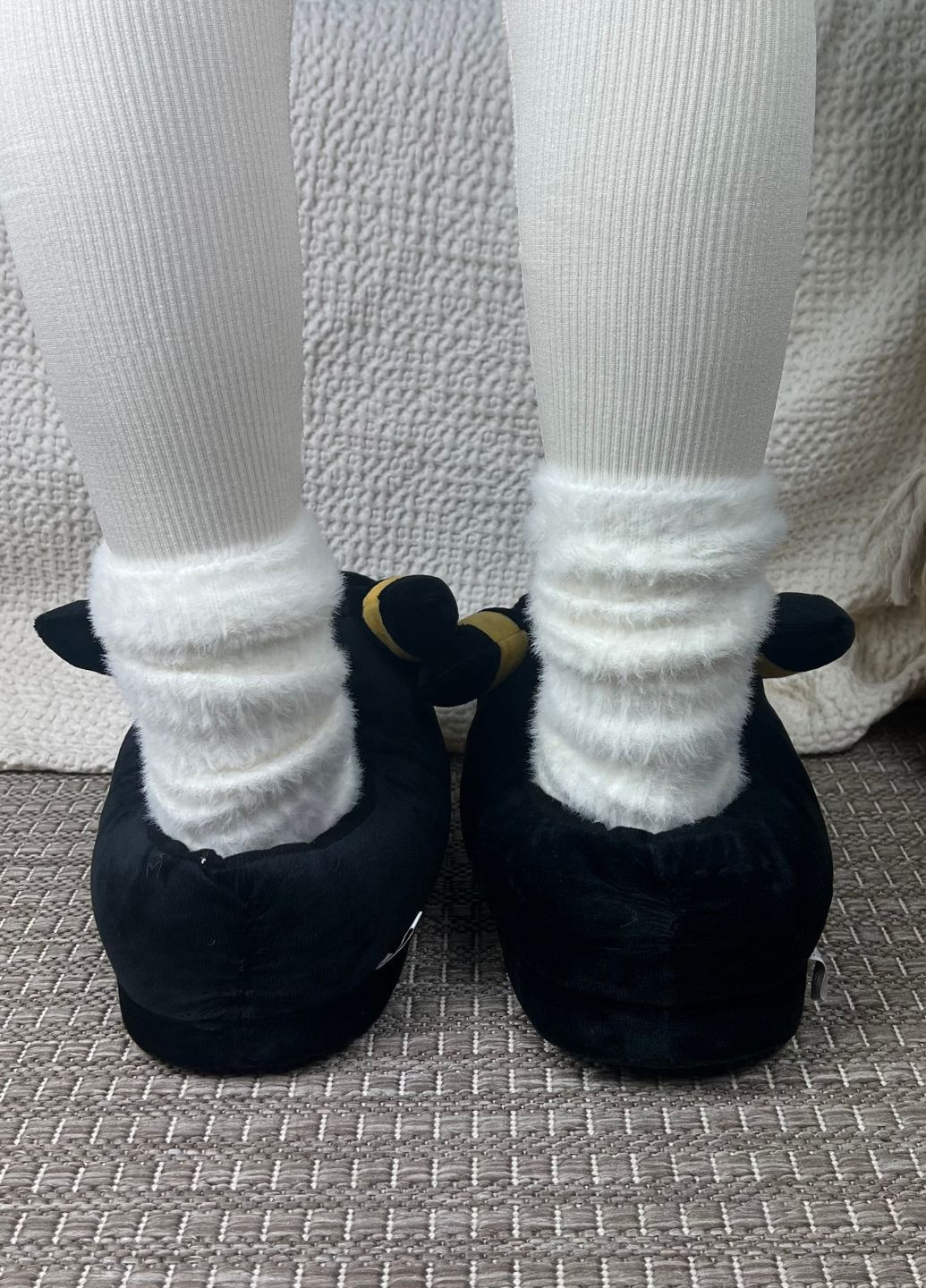 Черные женские тапочки игрушки покемон амбреон с нескользящей подошвой My Kigu с ушками, с вышивкой