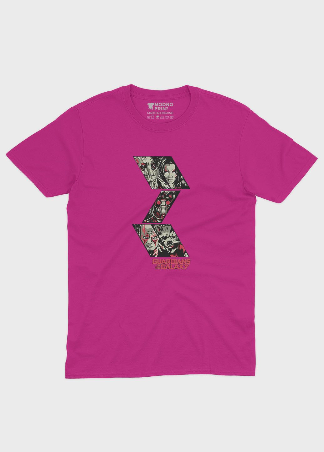 Рожева демісезонна футболка для хлопчика з принтом супергероїв - вартові галактики (ts001-1-fuxj-006-017-010-b) Modno