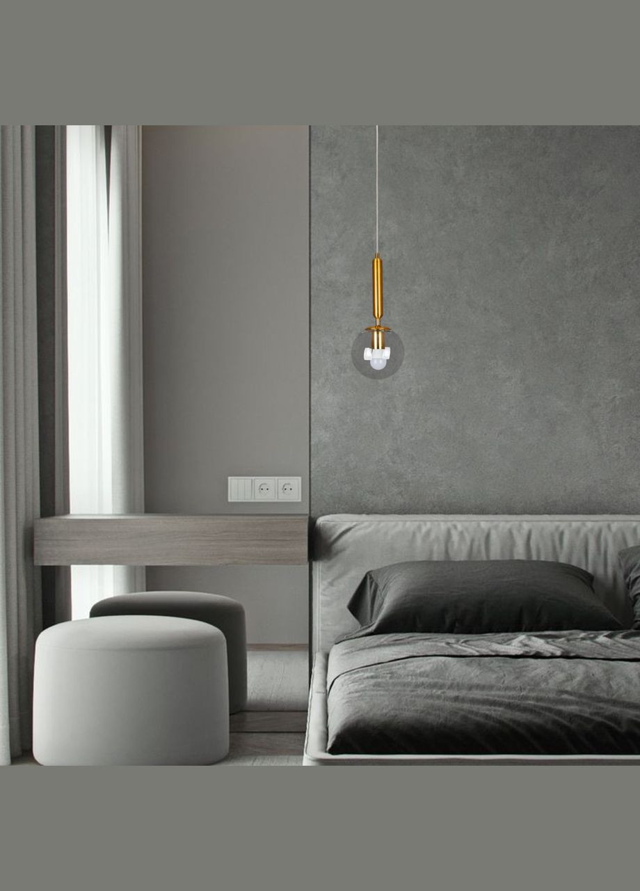 Скляний підвіс 15 см "Minimalist Glow" (999-2015F-1 BRZ+CL) No Brand (370070366)