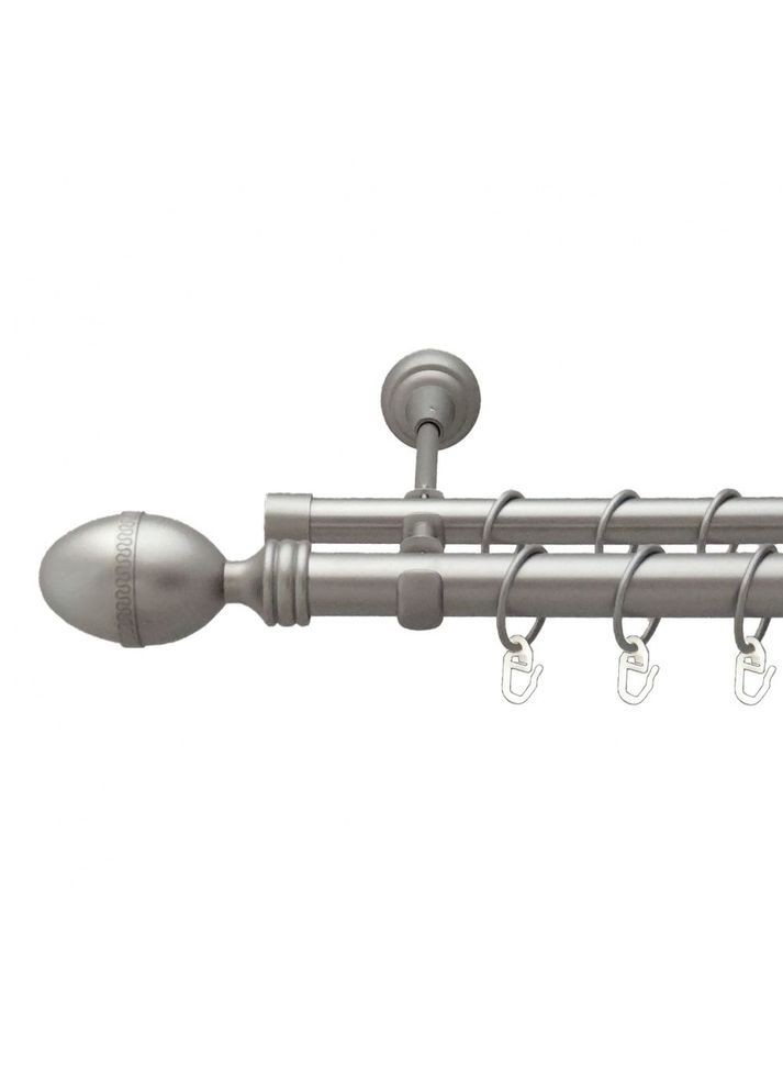 Карниз Фарже металлический двухрядный открытый гладкая труба Сатин 25\19 мм 240 см (00-00011141) ORVIT (300282981)