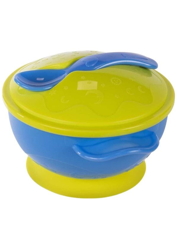 Мисочка с основой-присоской, крышкой и ложечкой, 6+ мес, желтый () Baboo 9-033 (335973757)