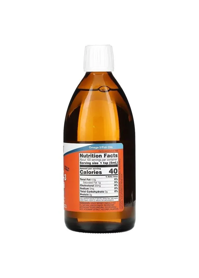 Жирні кислоти Omega-3 Fish Oil, 500 мл лимон - Лимон Now (357490272)