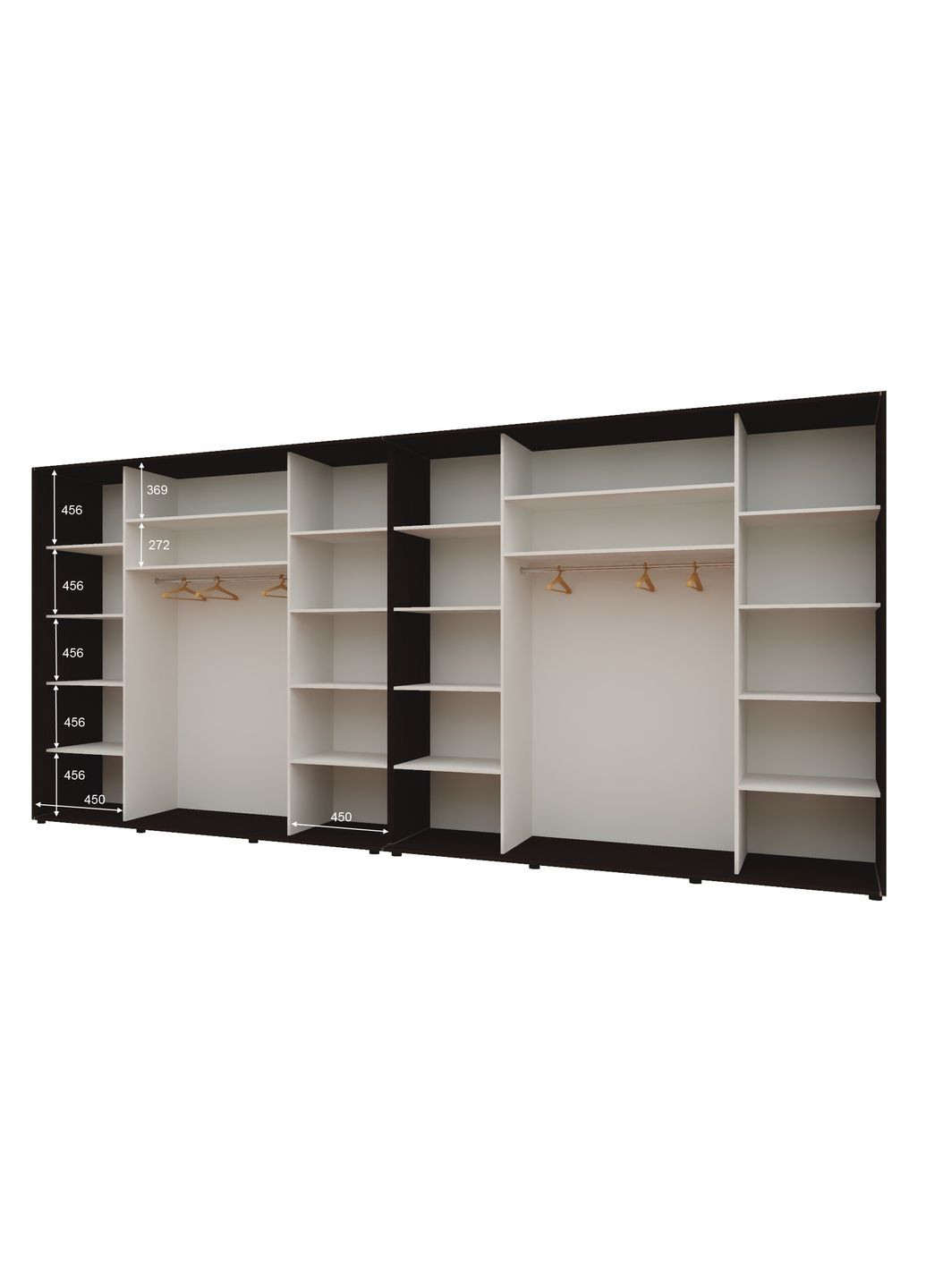 Шафа-купе шестидверна 440*60*240 см Графіт 6 дверей ДСП Максі Комфорт Меблі (360478640)