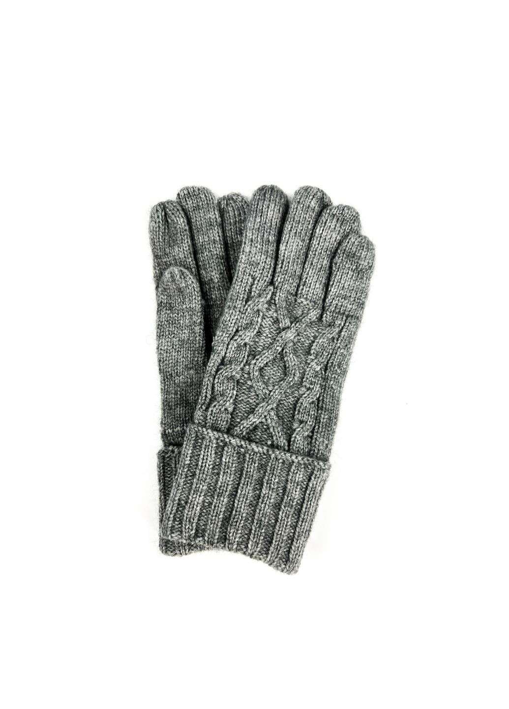 Перчатки Smart Touch женские вязаные шерсть с акрило серые ДЖУЛИ LuckyLOOK 291-430 (322791313)