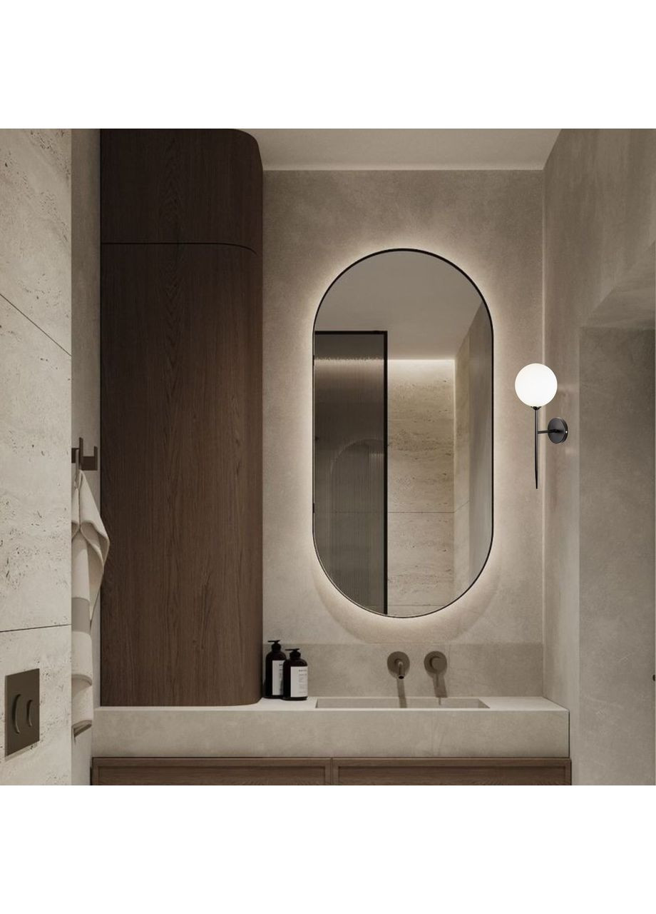 Черное современное бра на 1 лампу "Bulb" (99-W2502F-1(150) BK+WH) No Brand (370071097)