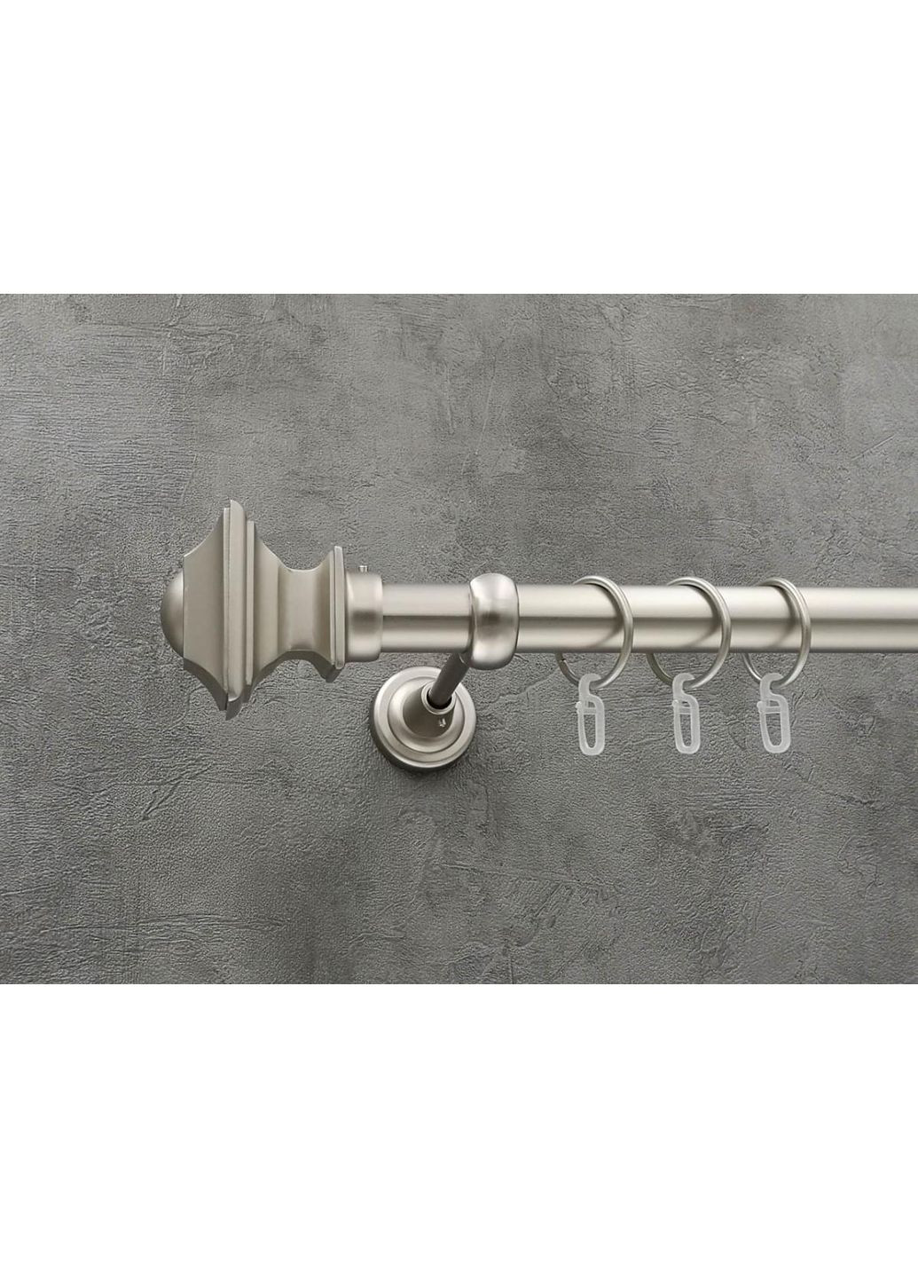 Карниз Борджеза гладка штанга одинарний відкритий 25 мм 240 см Сатин Quadrum (352781560)