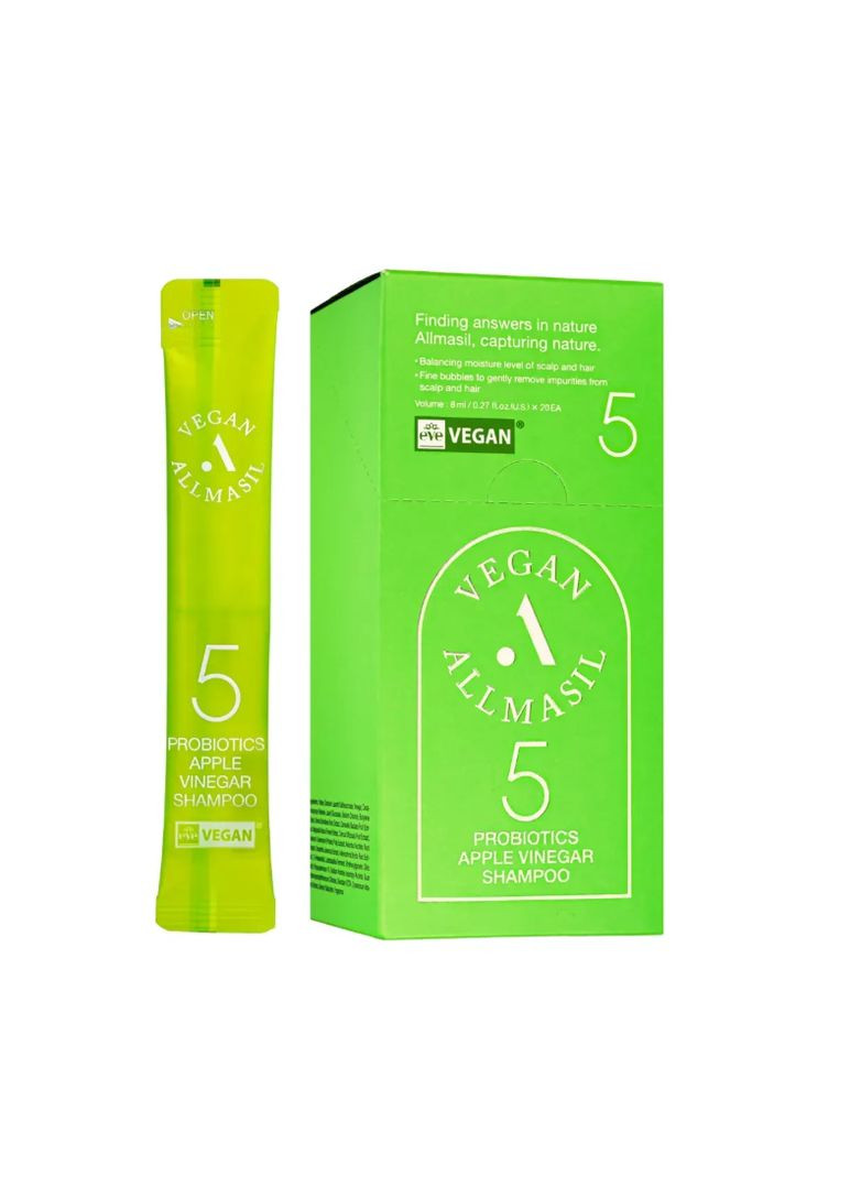 Пробник Укрепляющий шампунь для волос с аминокислотами 5 Probiotics Apple Vinegar Shampoo 8 мл Южная Корея ALLMASIL (351386098)