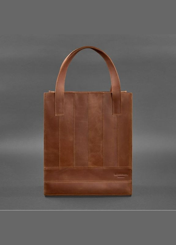 Кожаная сумка женская через плечо шоппер Бэтси светло-коричневая Crazy horse BlankNote (302008808)