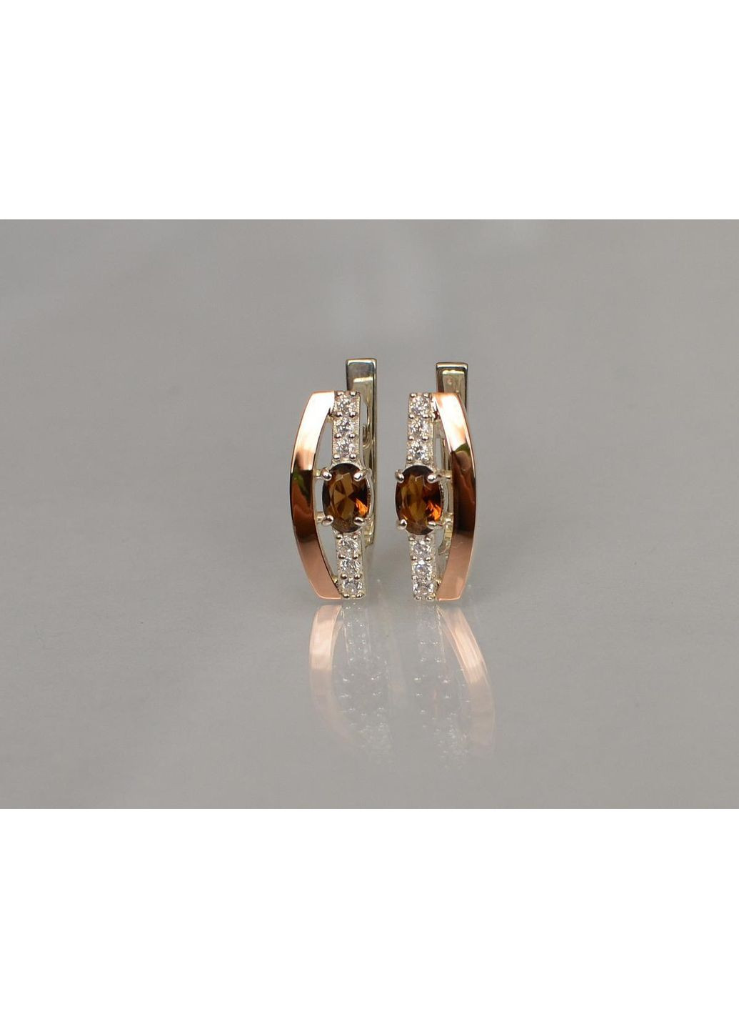 Серебряные серьги с золотыми накладками Silver Style (366813732)