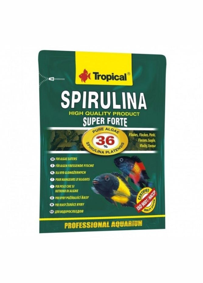 Корм Super Spirulina Forte для акваріумних риб у пластівцях 12 г60 мл (5900469703113) Tropical (279562328)