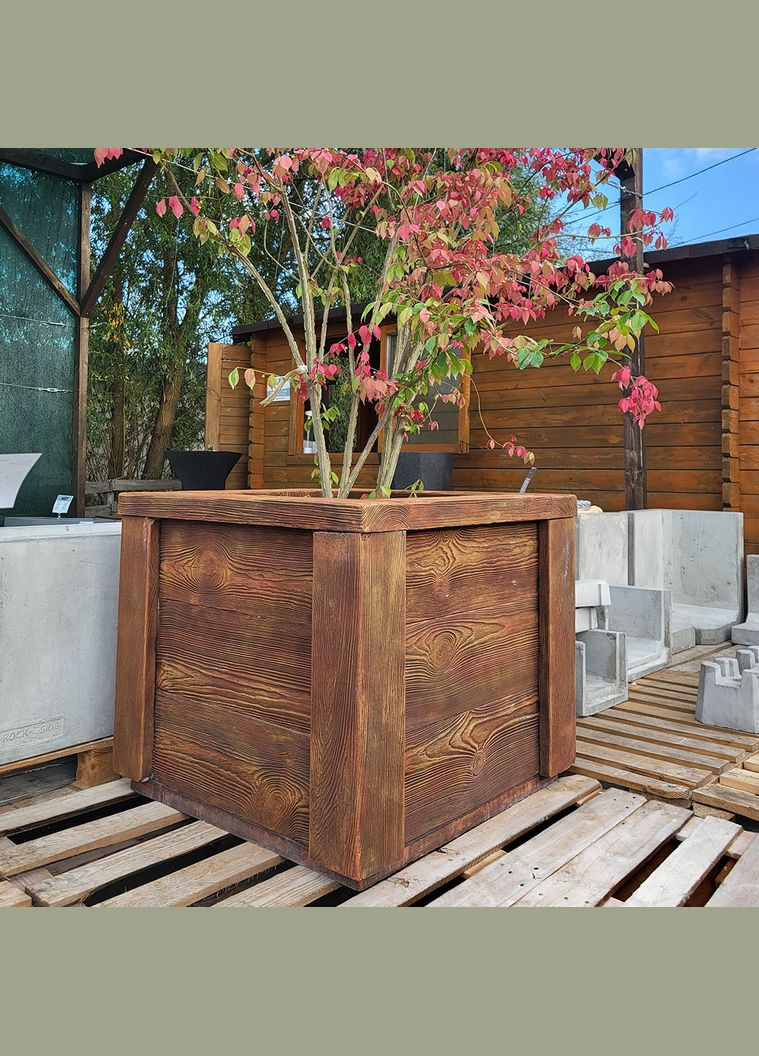 Уличный Бетонный Вазон 70х65х65 Коричневый No Brand Veranda Лофт (302450760)