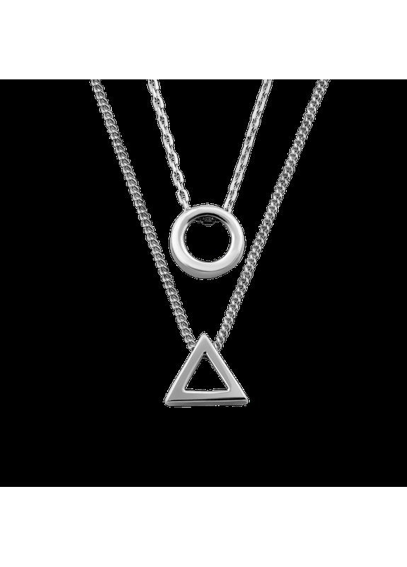 Кольє срібне Гармонія з двома підвісками на двох ланцюжках Каштан (342335293)