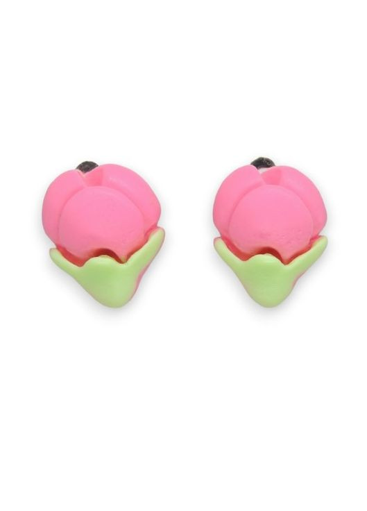Сережки кліпси для вух без пробивання вуха "Розкіш Квітів" тюльпани рожеві Liresmina Jewelry (289844101)