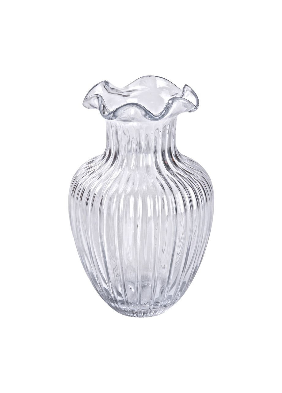 Ваза декоративная Small Waves стеклянная 21.5 см, прозрачная Yiwu (322245739)
