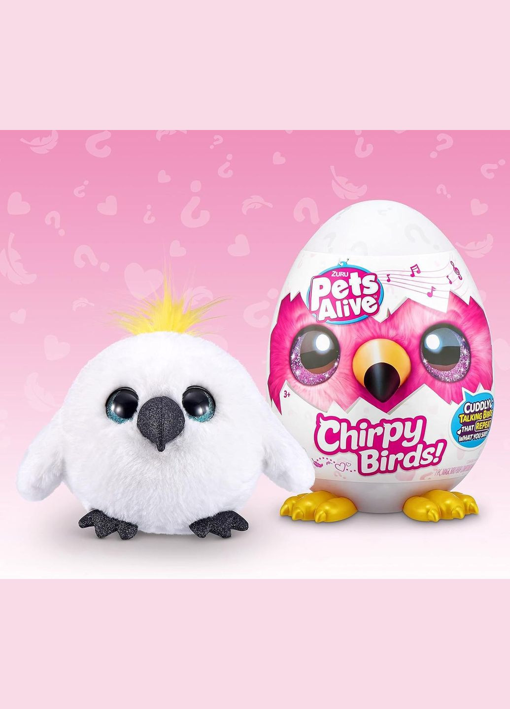 Інтерактивна іграшка Pets Alive какаду від Гігантське яйце-сюрприз Веселі пташки Chirpy Birds White Cockatoo Zuru (338426008)