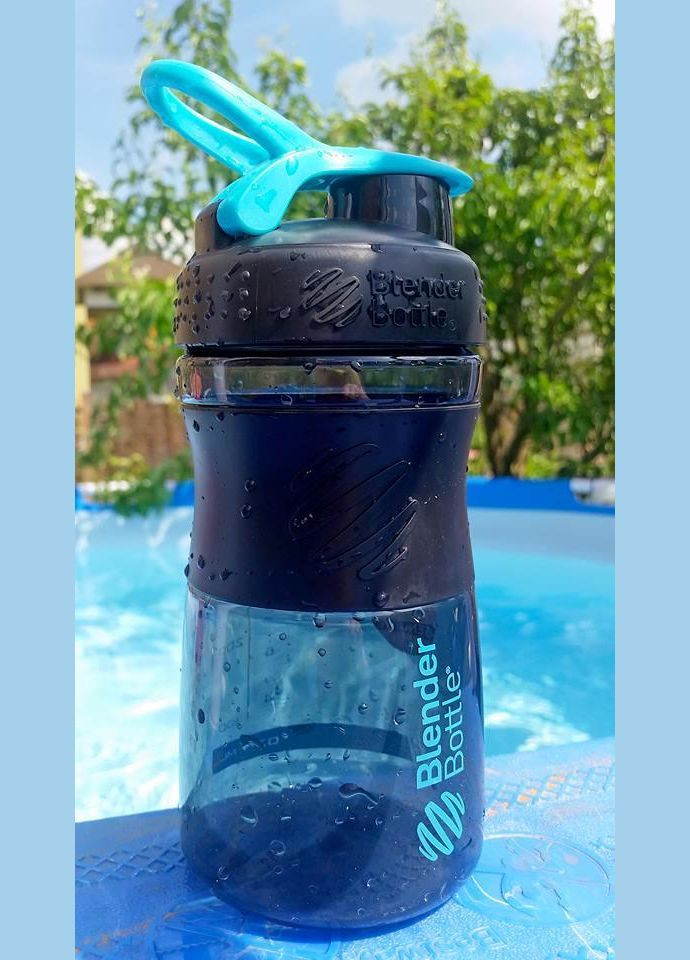 Шейкер спортивний (пляшка) BlenderBottle SportMixer Flip 20oz/590ml Black/Teal Blender Bottle (316631219)