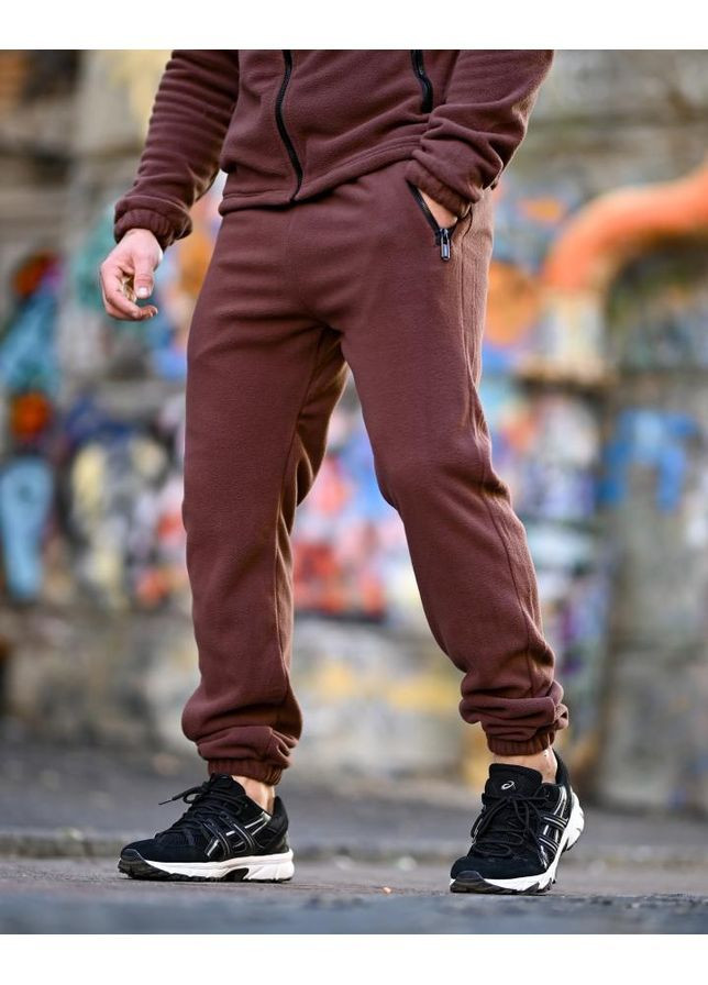 Чоловічий спортивний костюм коричневий осінь/зима No Brand (368848771)