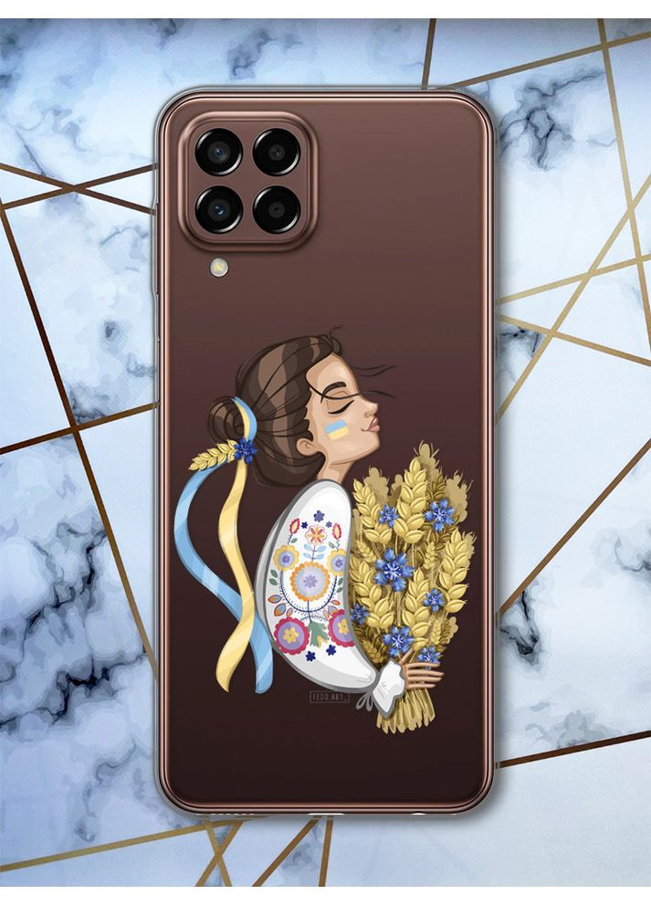 Прозорий чохол на Samsung Galaxy M33 5G Українка з колосками (патріотичний принт 172) Creative (359481858)