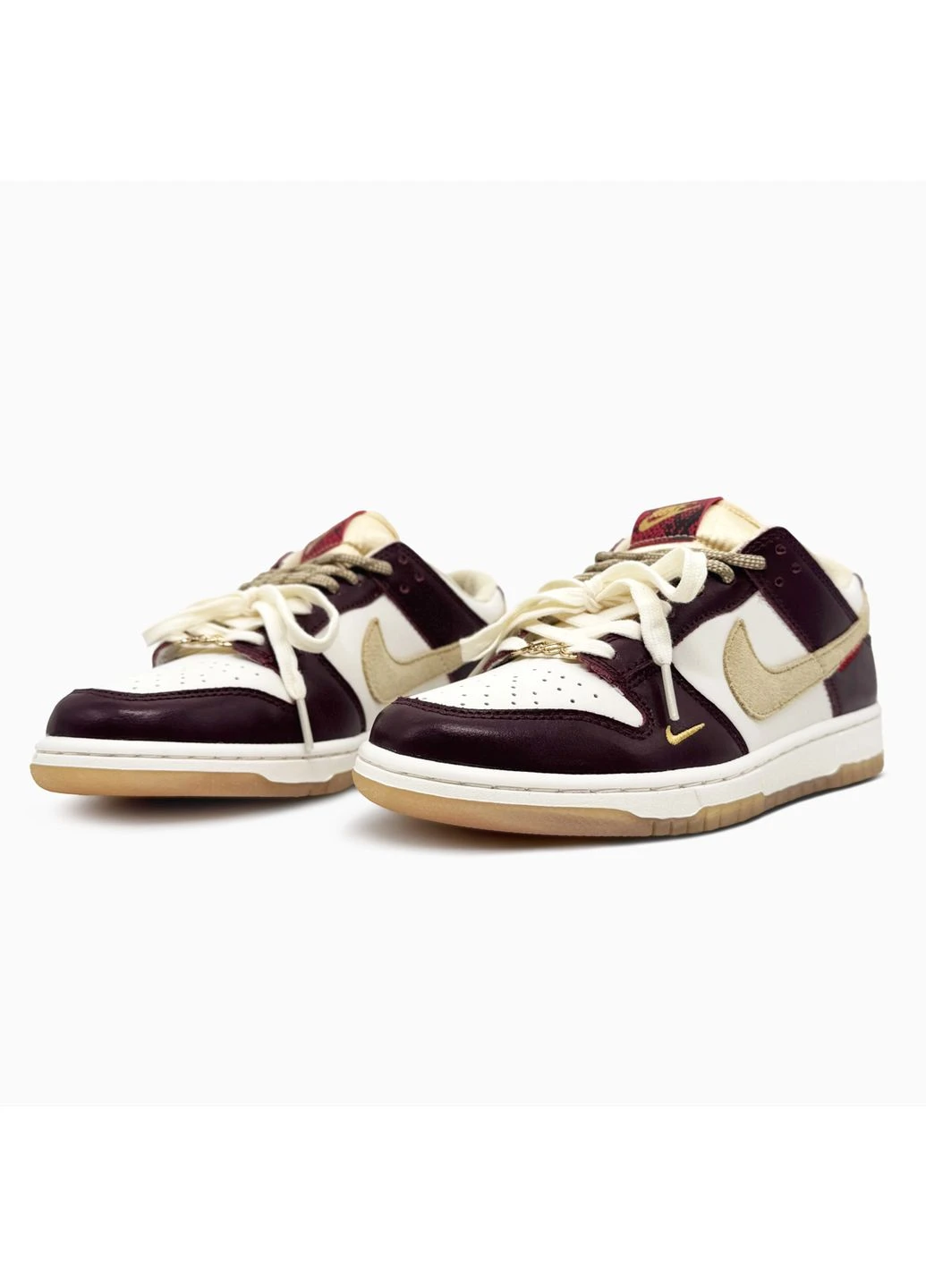 Білі кросівки чоловічі nike dunk lx white/maroon найк данк білі демісезон No Brand