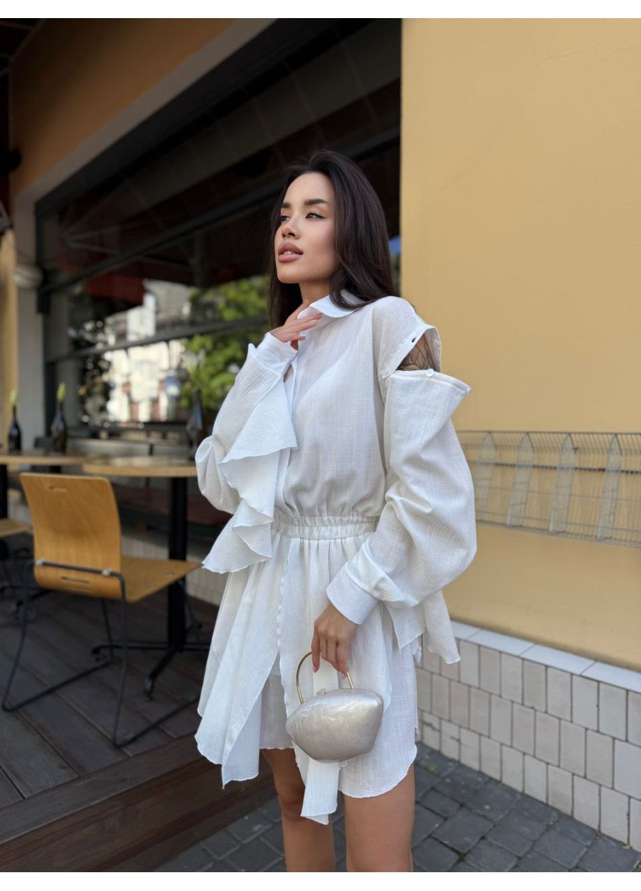 Женский комбинезон Asi.Store.ua комбинезон-шорты белый коктейльный, повседневный, вечерний, пляжный, кэжуал