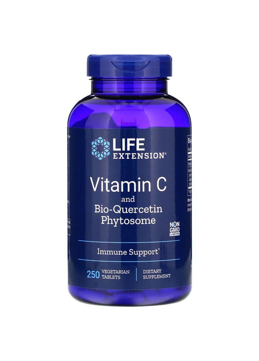 Вітамін С + біо-кверцетин, Vitamin C and Bio-Quercetin Phytosome,, 250 вегетаріанських таблеток Life Extension (322285642)