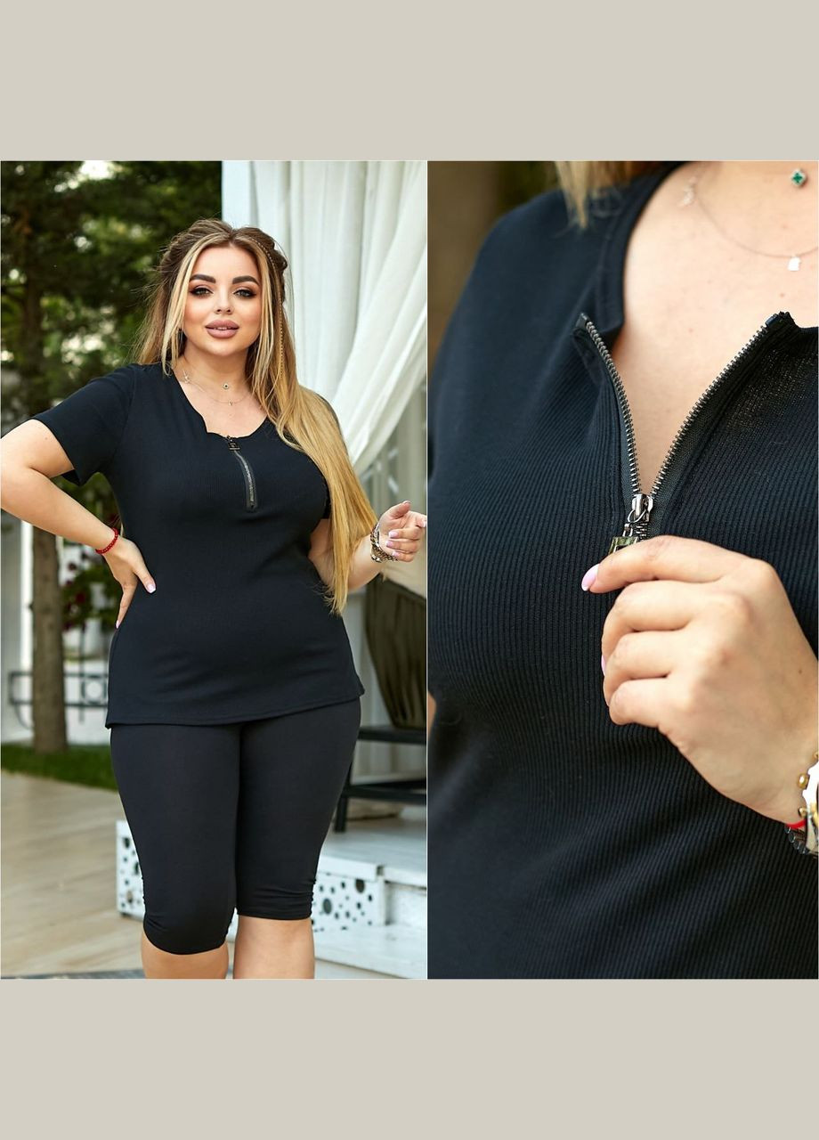 Футболка із блискавкою якісний мустанг рубчик No Brand - (333310251)