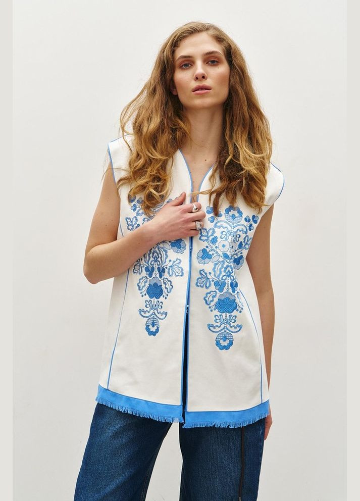 Жіноча камізелька прямого силуету з вишивкою MKRM4231-4 Modna KAZKA (336934198)
