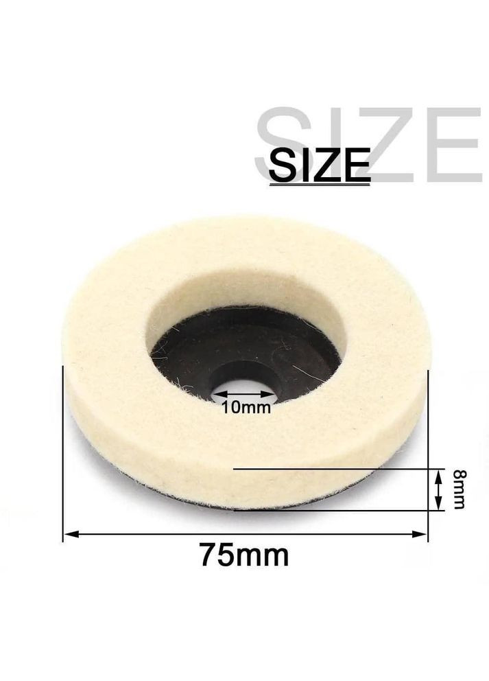 Вовняний полірувальний круг 3" 75 мм диск з овчини для міні-болгарки 75х8х10 мм No Brand (368788673)