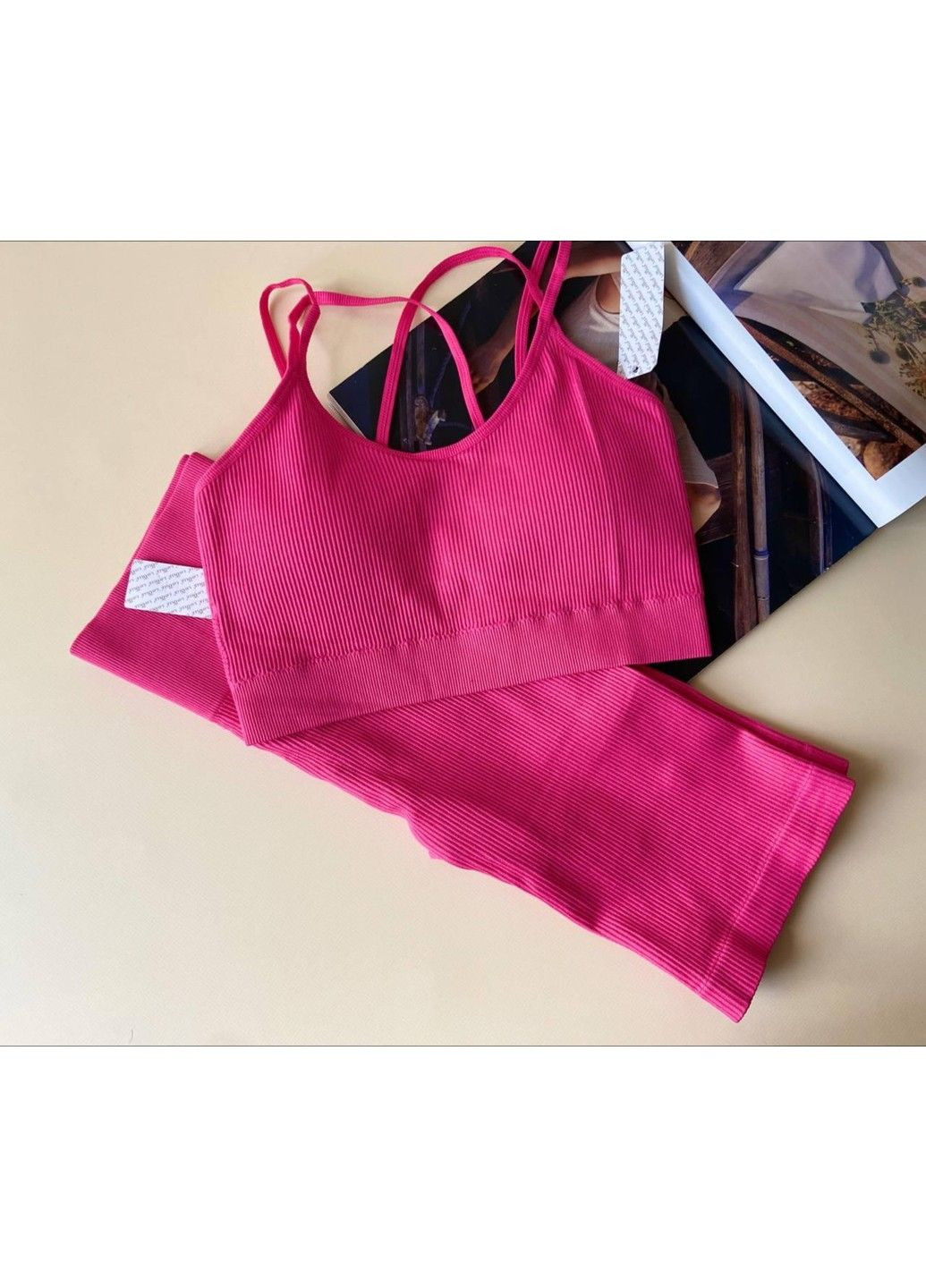 Розовый женское нижнее белье велосипедки и топ для занятий спортом Lavolle
