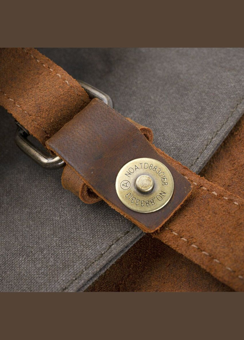 Рюкзак чоловічий шкіряний комбінований дорожній 20113 Сірий Vintage (301871470)