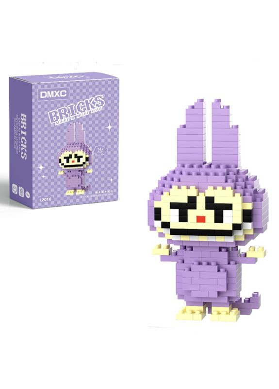 Конструктор фігурка BRICKS пікселі Лабубу 251 деталей Бузкова No Brand (337515062)