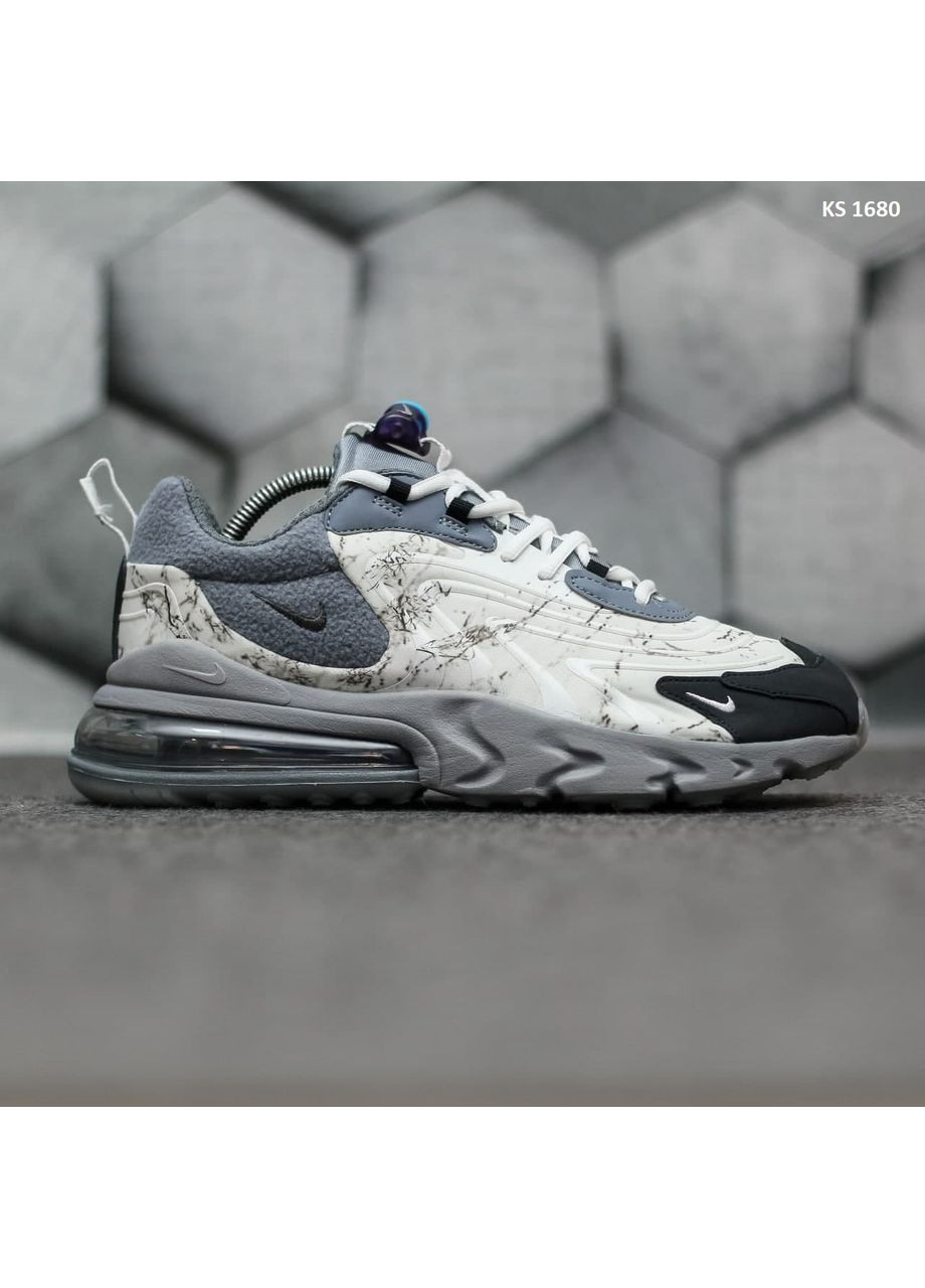 КРОССОВКИ ЖЕНСКИЕ NIKE TRAVIS SCOTT X AIR MAX 270 REACT GREY НАЙК ТРЕВИС СКОТ No Brand серые демисезоны (368857858)