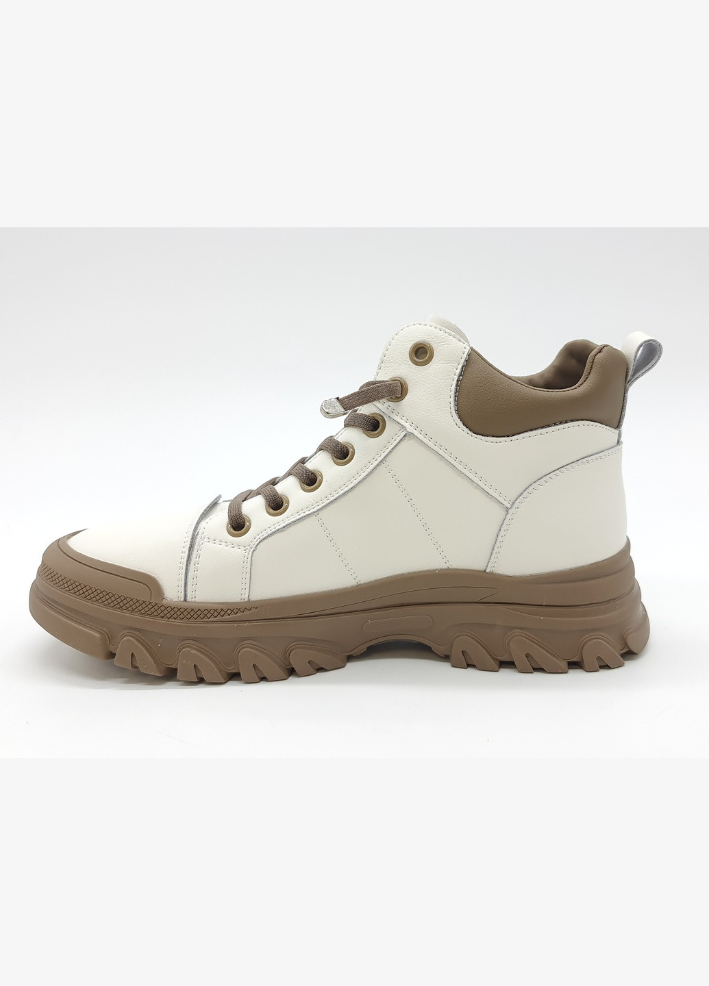 Осенние женские ботинки белые кожаные l-10-6 23 см (р) Lonza