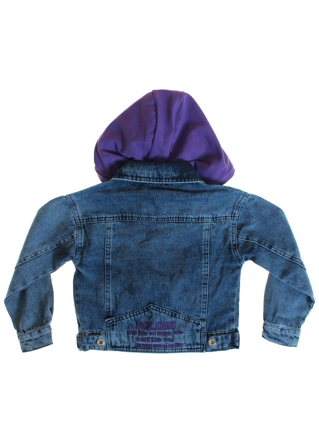 Синя демісезонна куртка джинсова 10001 g синій і фіолетовий Toontoy