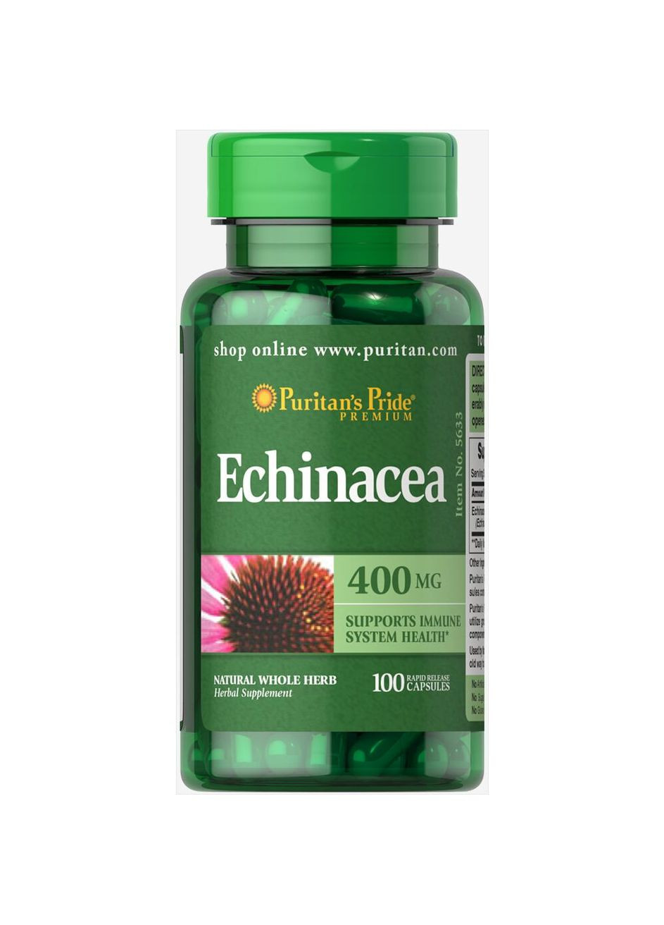 Ехінацея Puritan's Pride Echinacea 400 mg 100 Capsules Puritans Pride (294444832)