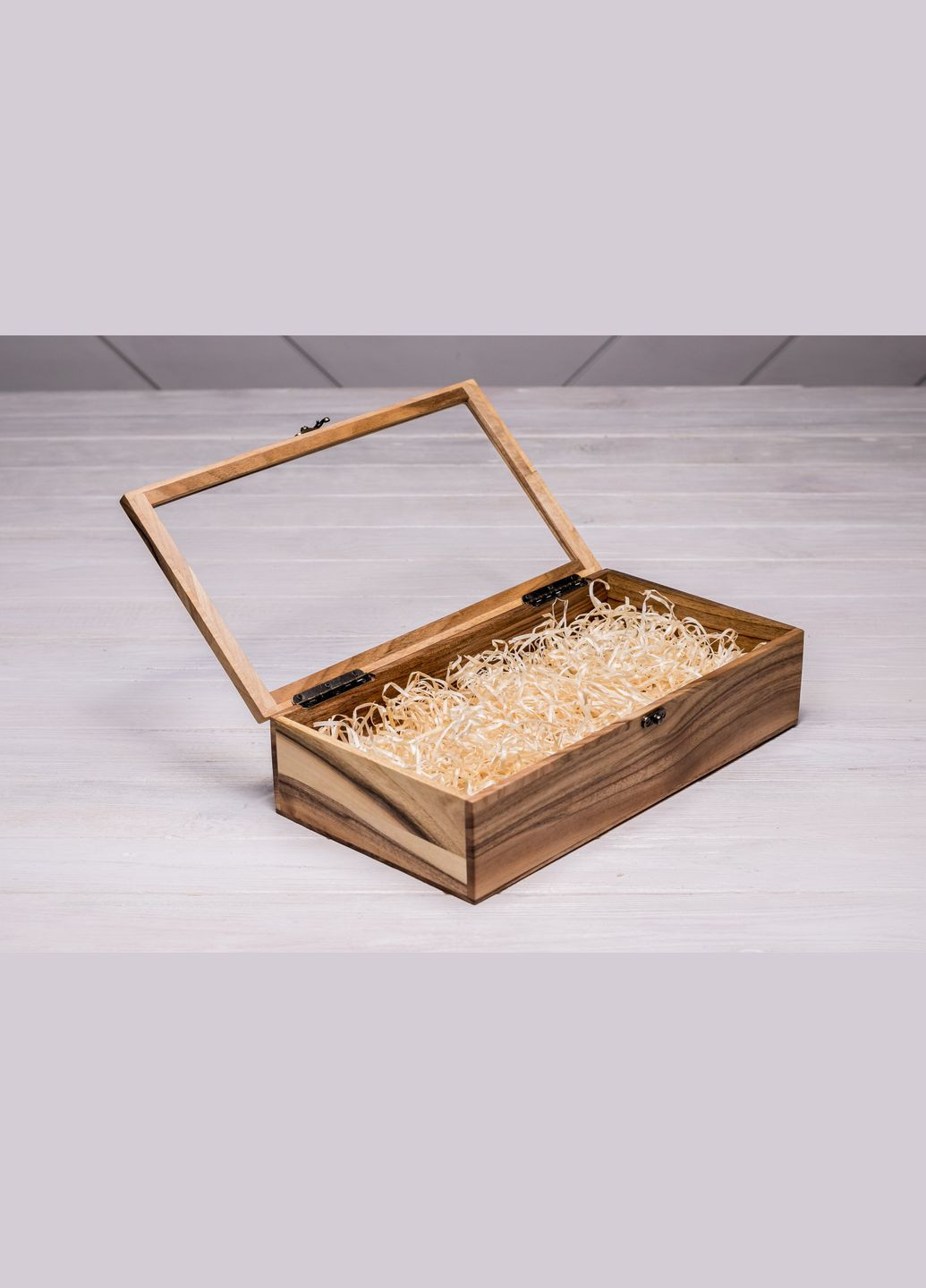 Подарункова коробочка з дерева зі скляною кришкою XL EcoWalnut (295266070)