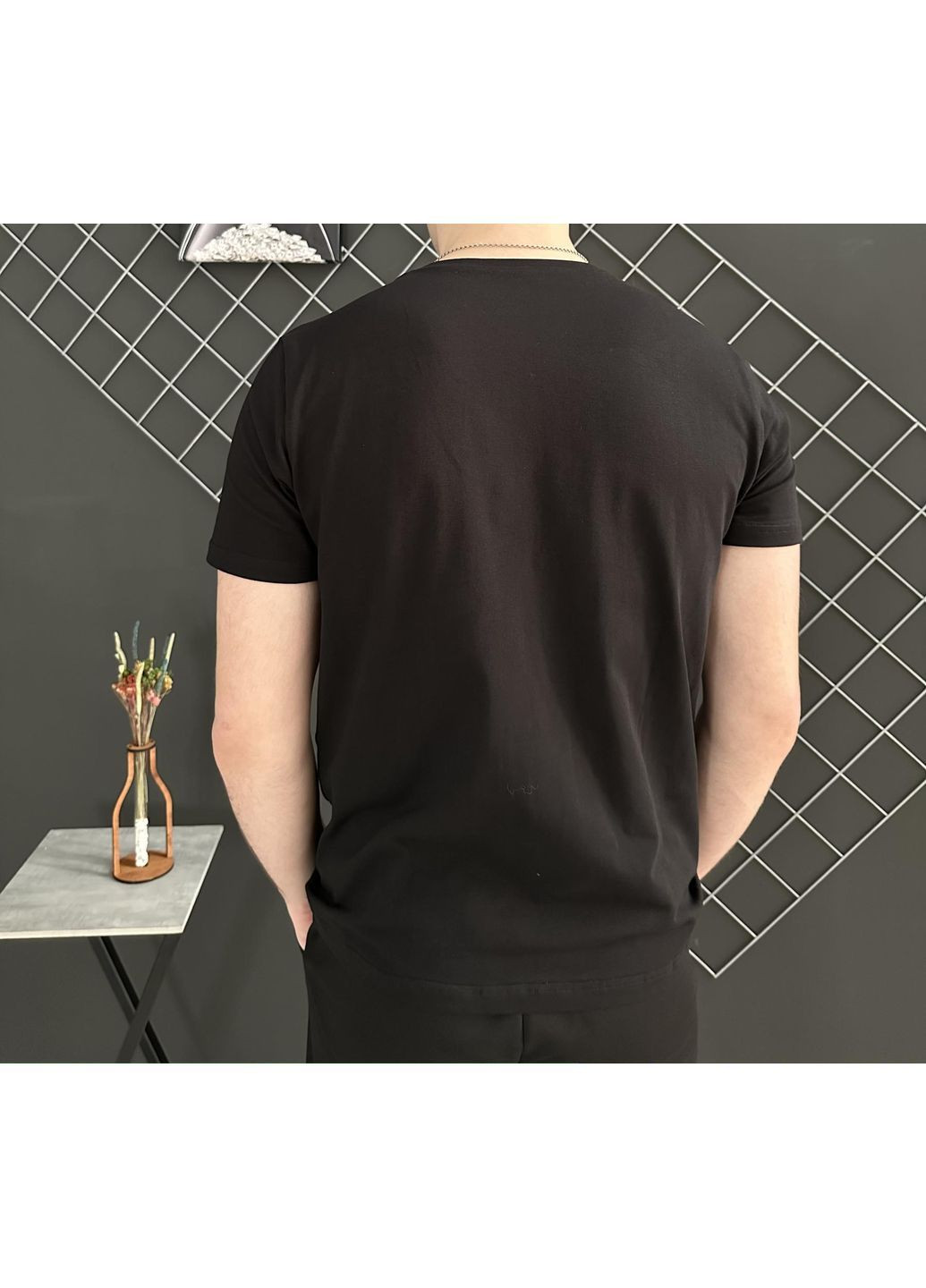 Черная мужская футболка черная флаг украины No Brand