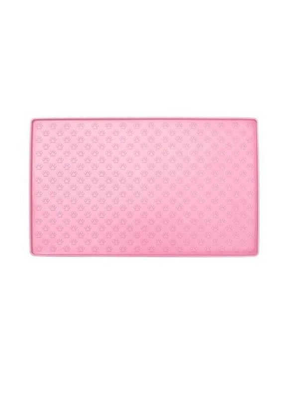 Силіконовий килимок під миску для собак та котів рожевий 48х30 см Ecotoys (269341837)